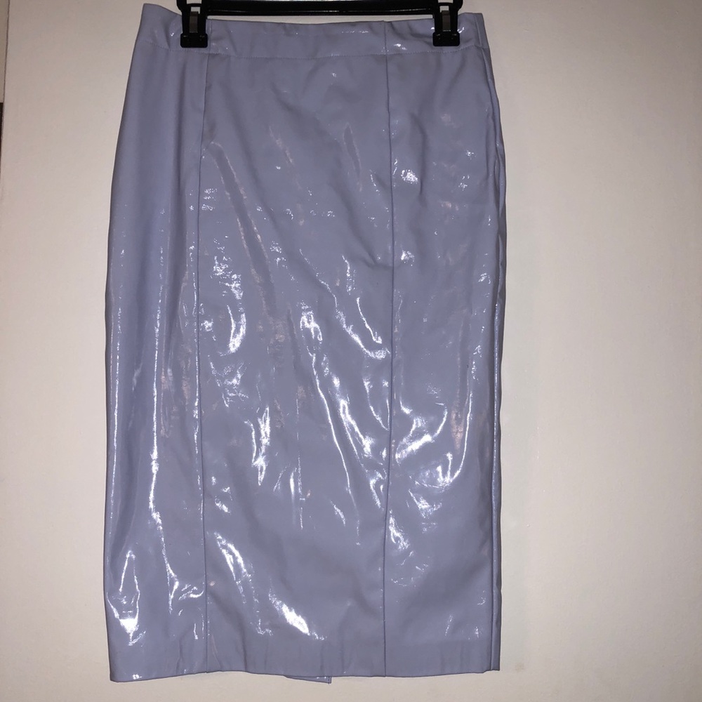 ASOS Blue liquid leather pencil skirt